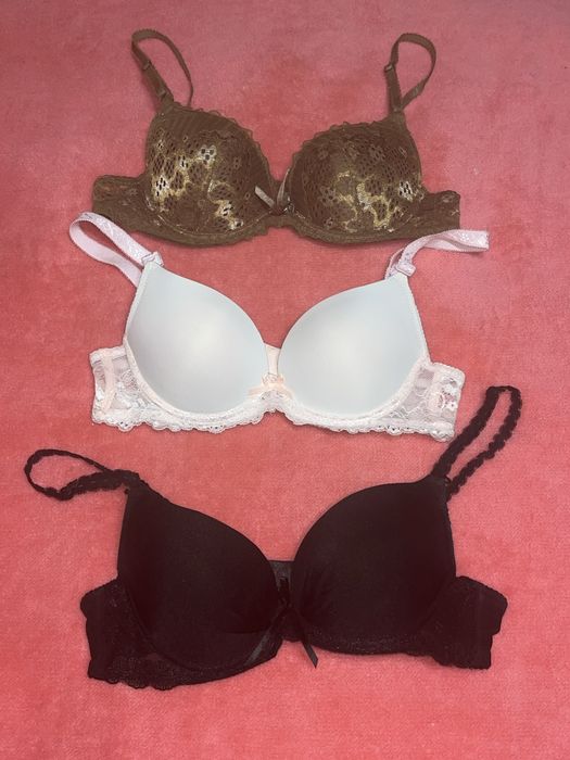 Комплект белья черный лиф бюстгальтер коричневый розовый