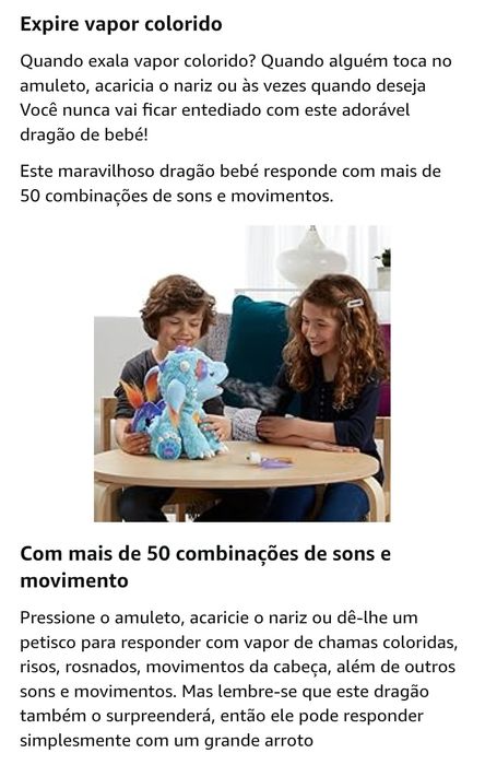 Dragão interativo FurReal Friends da Hasbro