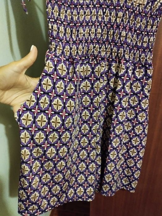 Macacão calção tons lilás novo