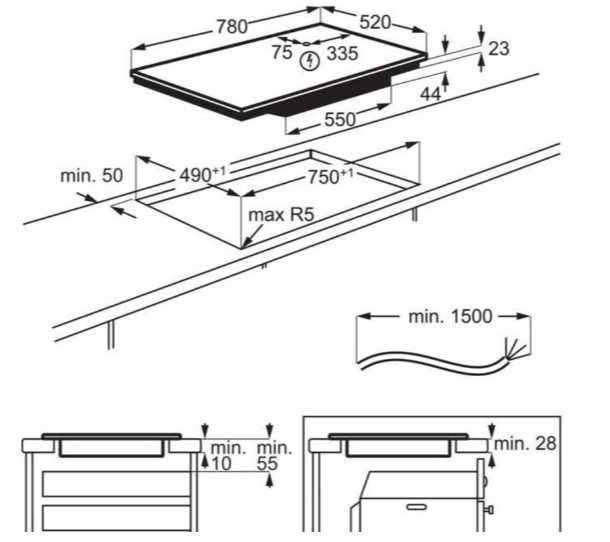 Placa de Indução AEG NIR86T00FB (Elétrica - 80 cm - Preto)
