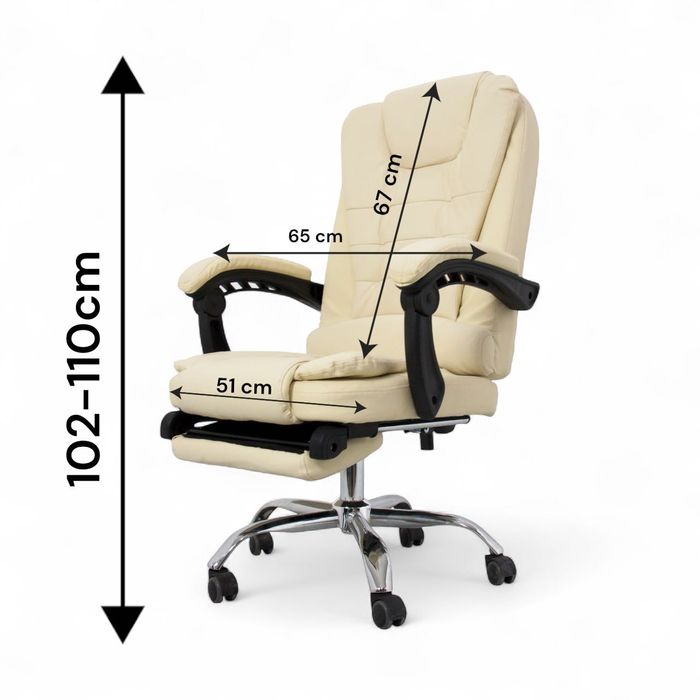 Fotel PREMIUM‼️biurowy z podnóżkiem Eco Skóra Producent FV23 Producent