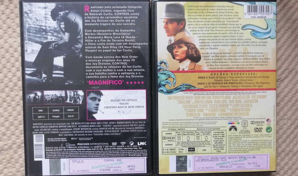 Control  Ian Curtis  Chinatown  Roman Polanski Jack Nicholson