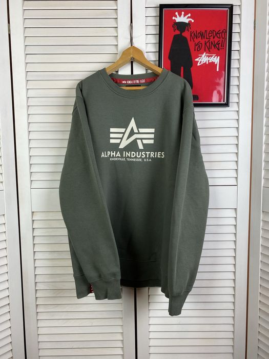Світшот светр Alpha Industries Khaki Big Logo Чоловічий Розмір - L