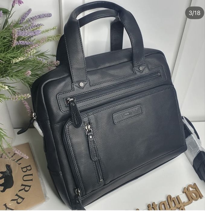 Hillburry кожаная сумка под ноутбук , 3158HВ сумка Портфель Hill Bur