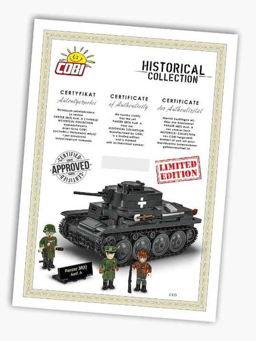 Czołg Cobi Panzer 38(t) Ausf. A - Edycja Limitowana [Cobi-2664]