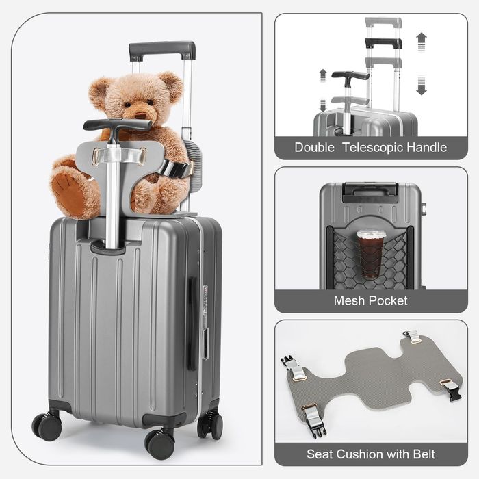 Stylowa walizka MRPLUM | Siedzisko | Zamek szyfrowy | Uchwyt telefonu