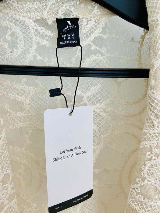 Blazer de renda S cor cru