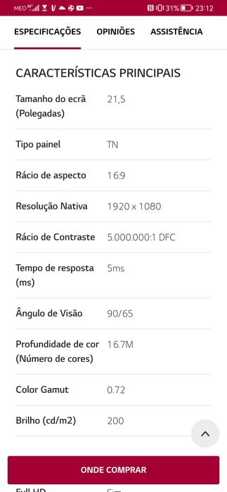 Televisão LG 22MN43