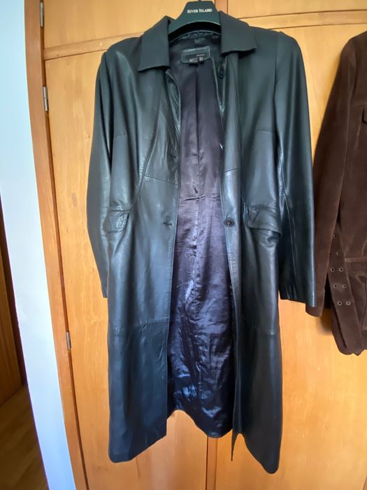 Casaco Zara preto em couro