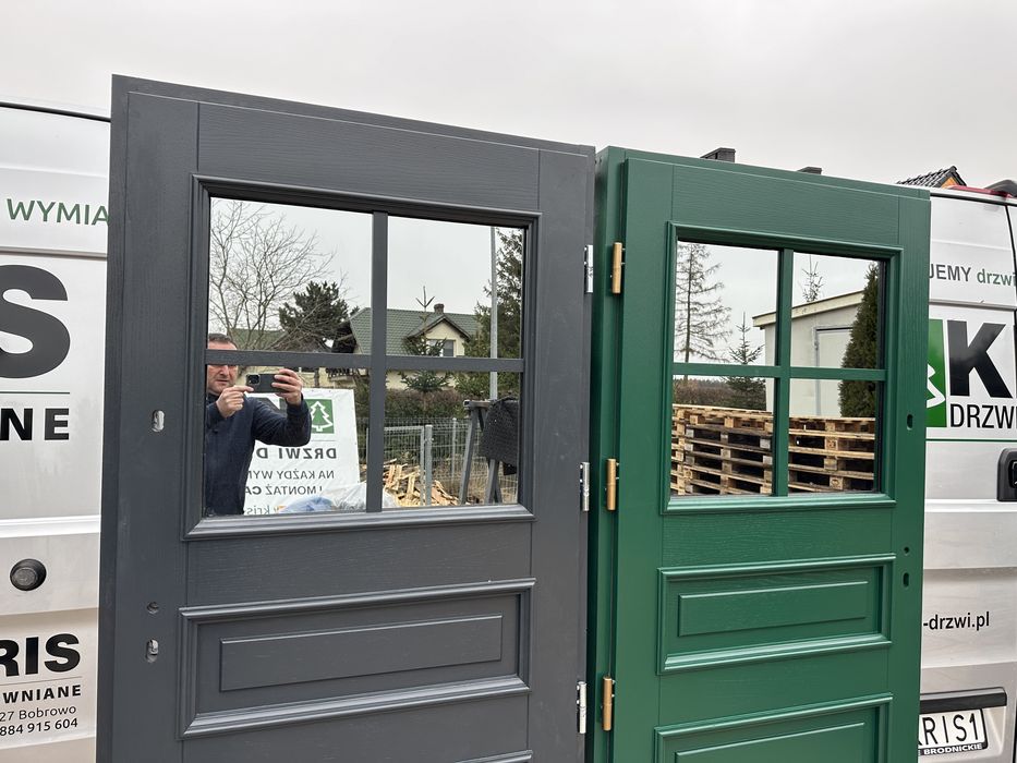 Drzwi zewnętrzne drewniane Angielskie MONTAŻ CAŁA POLSKA na WYMIAR