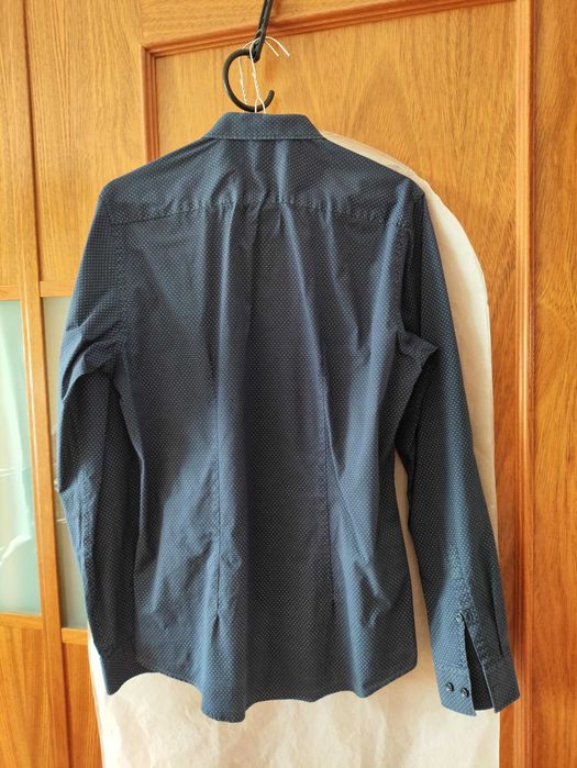 Camisa Social Angelo Litrico (C&A) M Azul e Branca