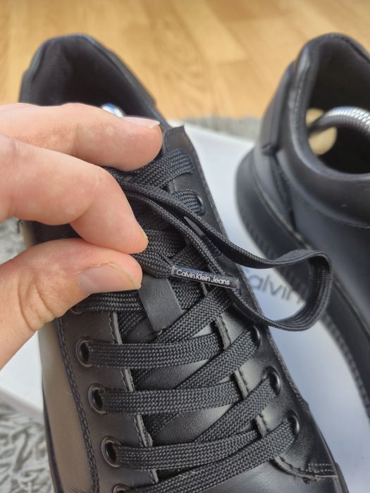 Buty Calvin Klein Chunky Cupsole Ru Patch Lth czarne skórzane rozmiar 43