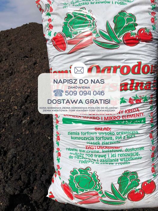 Dekoracyjna Kora Sosnowa Ziemia Torf Nawóz Dowóz Rembertów OKOLICE