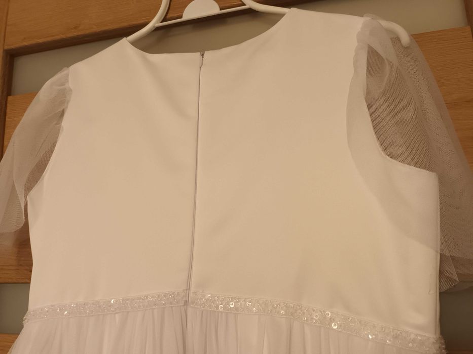 Sukienka komunijna, torebka, bolerko i wianek