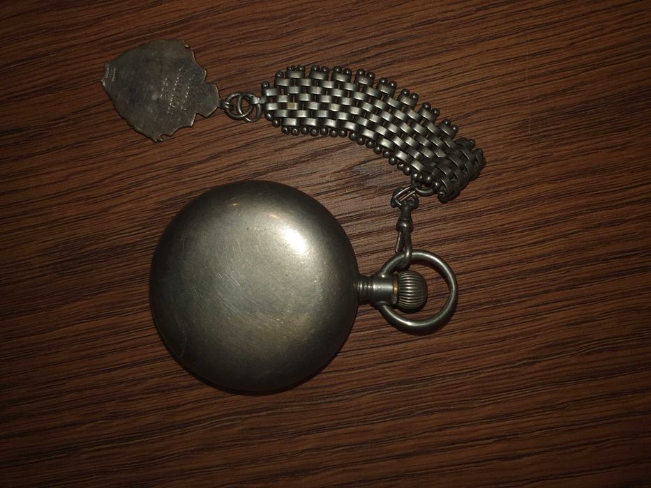 Relógio bolso Omega c/corrente união soviética prata