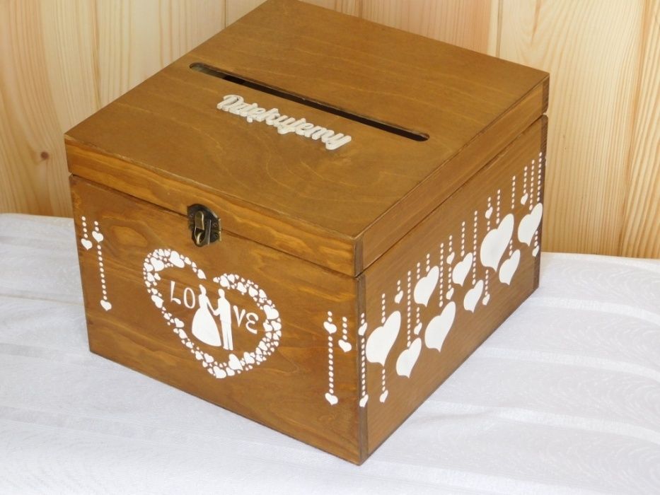 pudełko skrzynka na koperty- decoupage