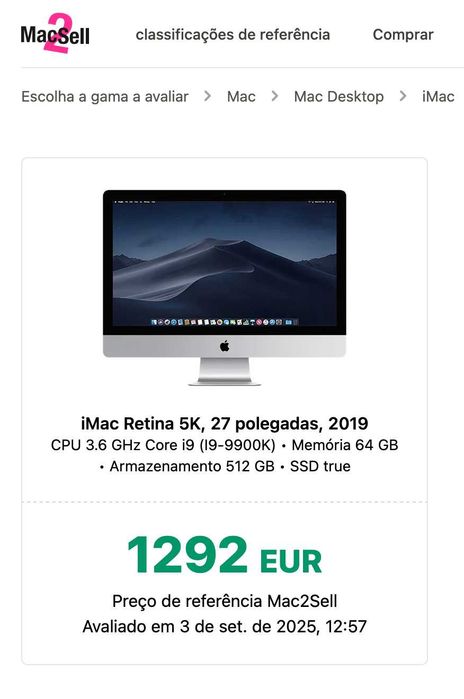 Apple iMac 27'' 5k Retina 2019 | Intel i9 | 64GB RAM | 500GB SSD