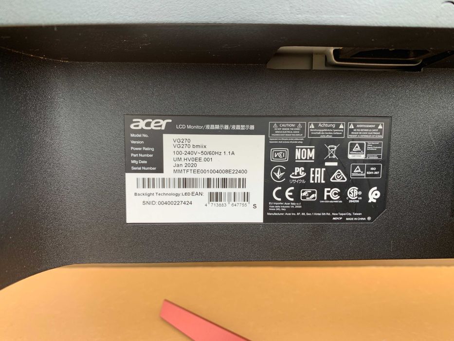 Monitor 27" Acer VG270