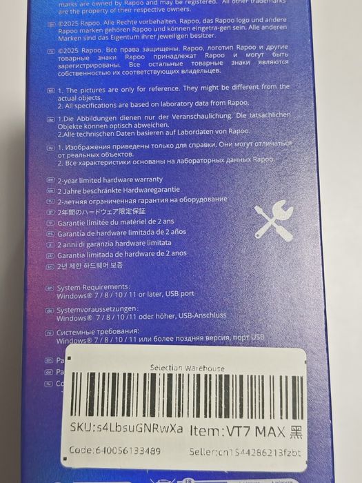 Rapoo VT7 Max Gen-2 8K Black