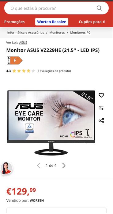 Monitor asus VZ229