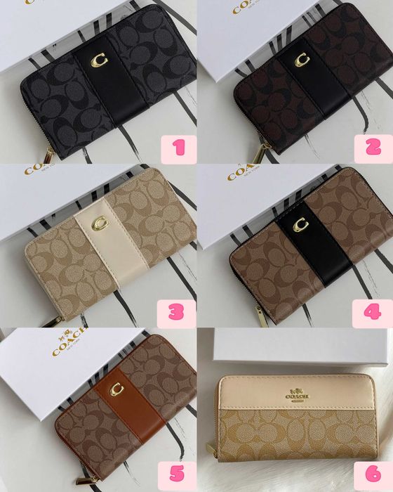 ‼️БЕЗ ПЕРЕДПЛАТИ Жіночі гаманці Coach | Повний комплект| Якісна шкіра
