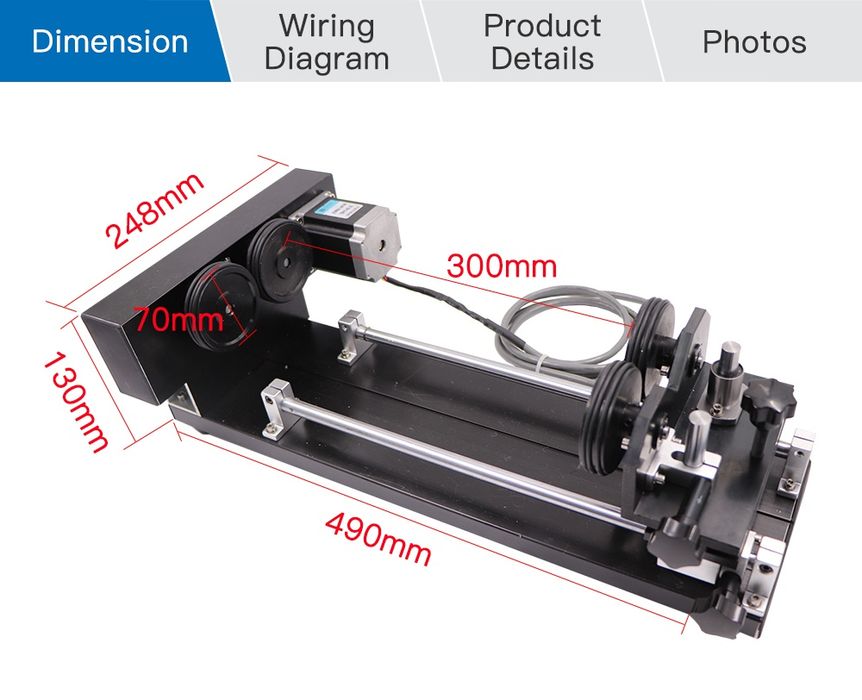 Поворотний пристрій для лазерного граверу