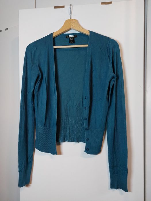Niebieski sweter Mango 38/M kardigan sweter sweterek rozpinany trencz
