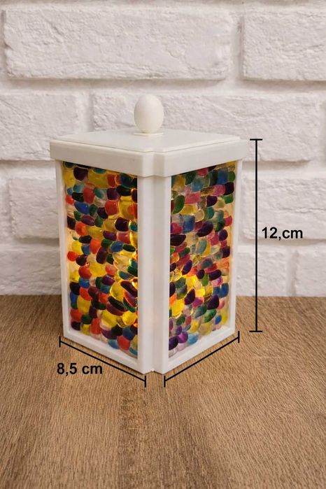 Lampion 3D Znicz unikatowy witraż świetlny żywica