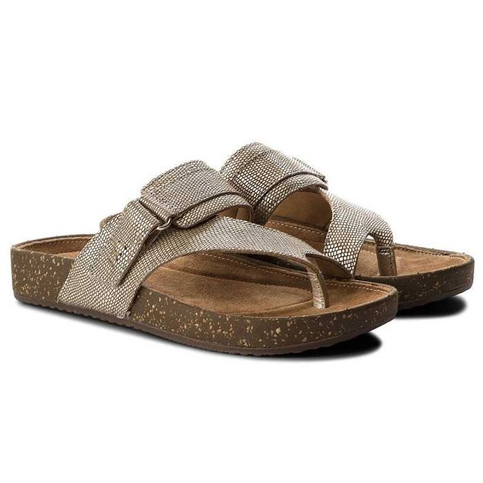 Klapki buty CLARKS  37 ( 23,5 cm) stare złoto japonki