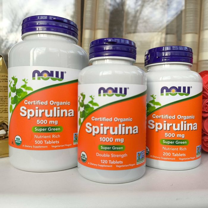 Спирулина 500/1 000 мг органическая сертифицированная, США 100/200/500