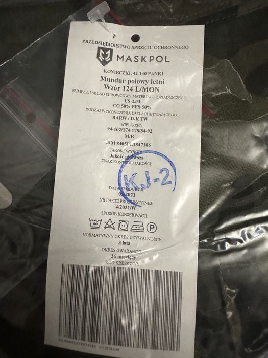 Mundur polowy wzór 124 P/MON lub 124 L/MON