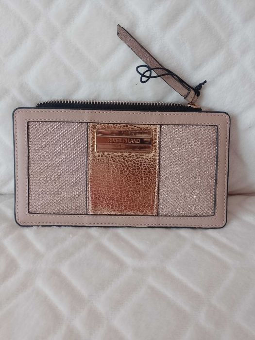 RIVER ISLAND/Bogato zdobiony portfel z Londynu, Gold Rose, NOWY