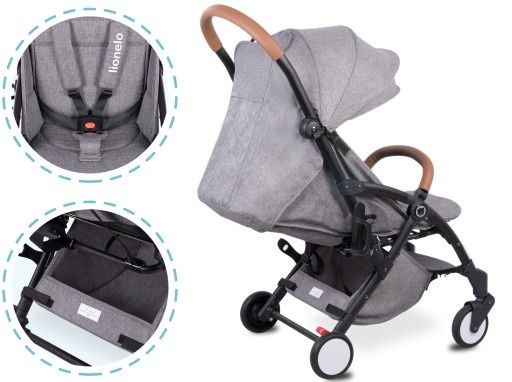 Wózek spacerowy Lionelo Julie ciemnoszary moskitiera torba gumowe koła