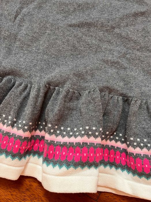 Серое вязаное платье с мишкой из пайеток Gymboree 140-160 см, 11 лет