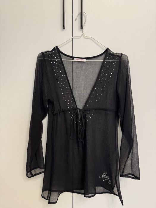 Пляжна накидка чорного кольору парео