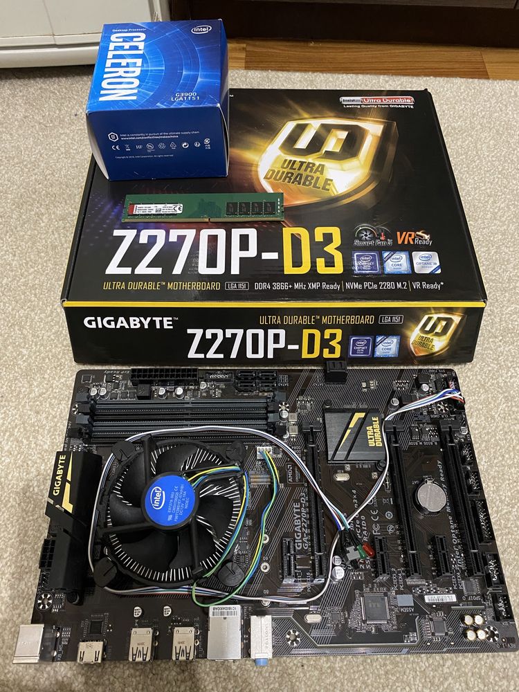 Комплект ПК Z270P-D3 s1151 + DDR4 8gb + Intel Celeron G3900: 3 000 грн ...