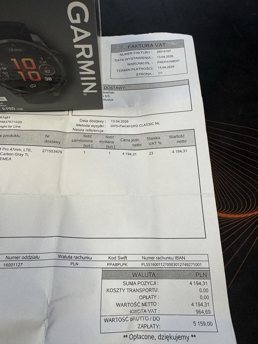 Nowy Garmin Fenix 8 Pro LTE 47mm Amoled Sapphire, Carbon Grey