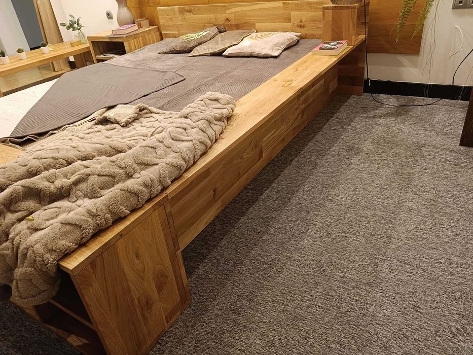 Łóżko dębowe, sypialnia 160x200 cm, nowoczesne