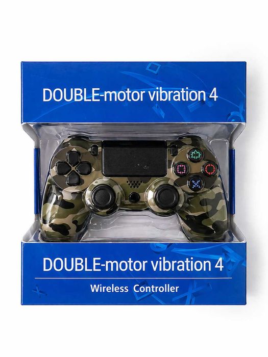 Comando Wireless Compatível PS4 — Camo Verde, Vibração Dupla, Novo | Garantia