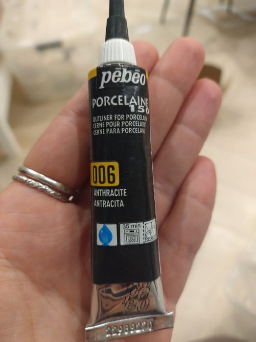 Pebeo - liner do porcelany, ceramiki - antracyt 20ml