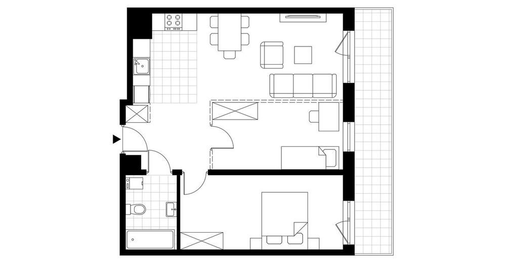 3-pokojowe mieszkanie 57m2 + balkon