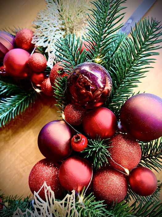 Новорічний вінок, прикраса на двері, новорічний декор