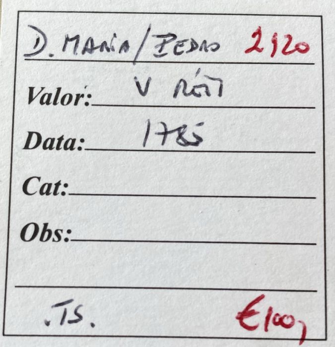 Moeda (2120) D. Maria/Pedro - V Reis 1785