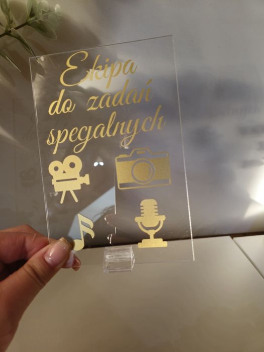 Tabliczka weselna foto księga gości i ekipa do zadań specjalnych