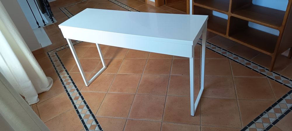 Secretária IKEA BESTÅ BURS Branca Alto Brilho | 120cm | Gavetas