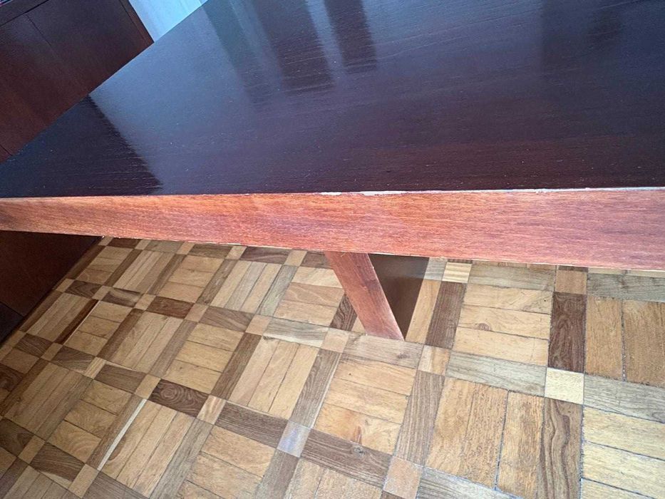 Mesa de Jantar/ Reunião em madeira mogno (300x130) - Peça única, feita à medida em Portugal