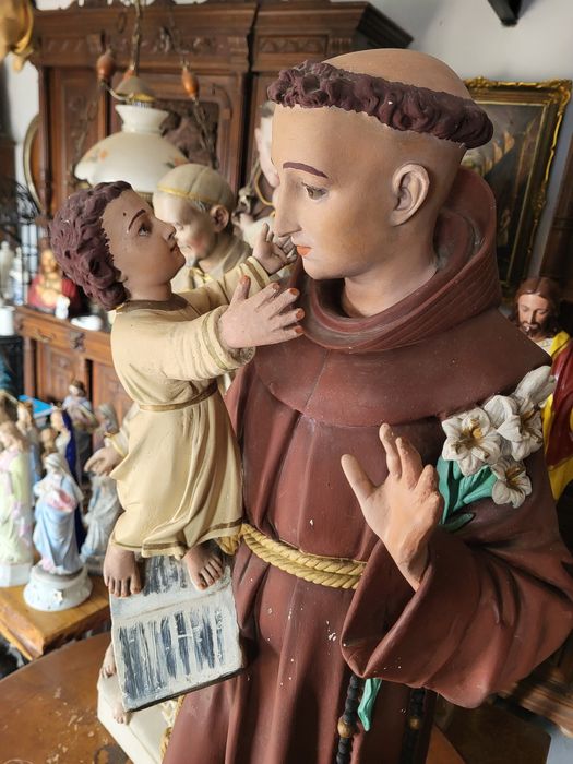 101 cm Święta Antoni stara figura