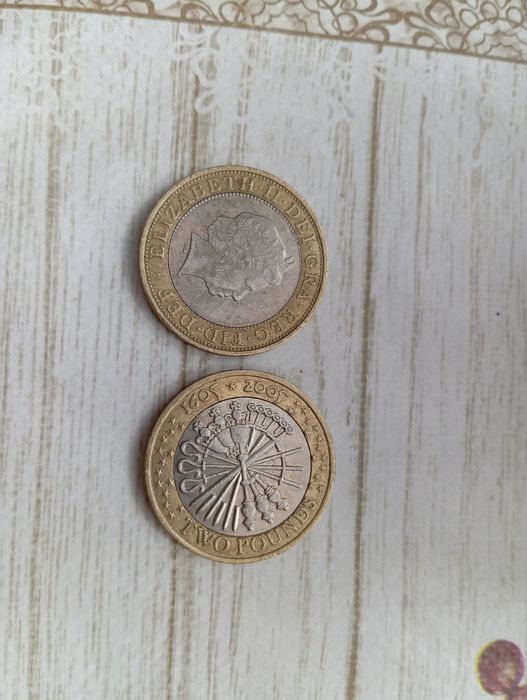 Монети. 2 фунта Велика Британія 2005,2007,2016. Перша світова.