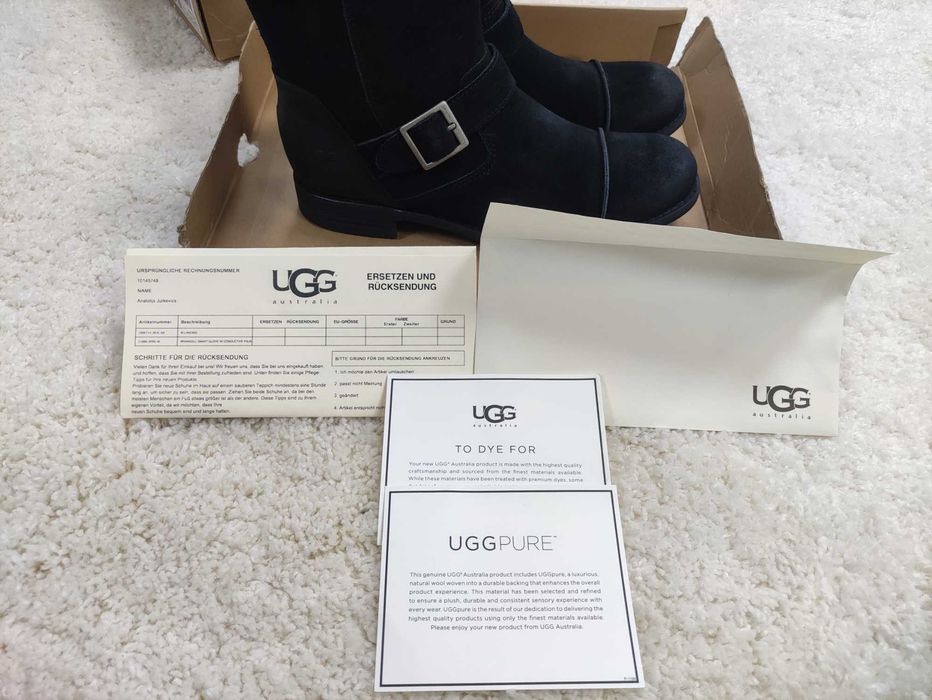 UGG сапоги черная замша зимний стиль