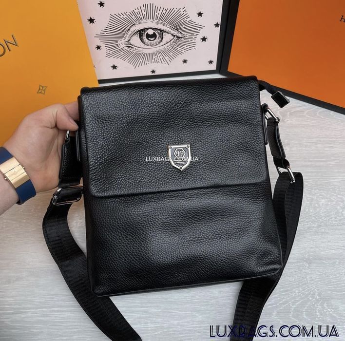 Мужская кожаная сумка Philipp Plein Филипп Плейн